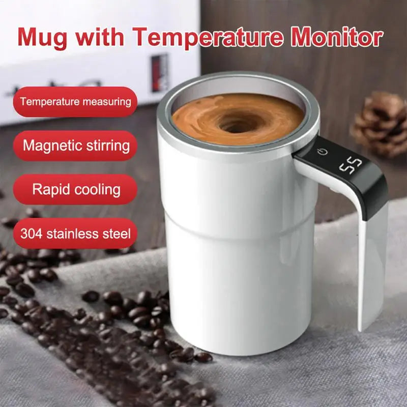 Coffee Cup Mixer - Rechargeable Stirring Mug with LCD Display