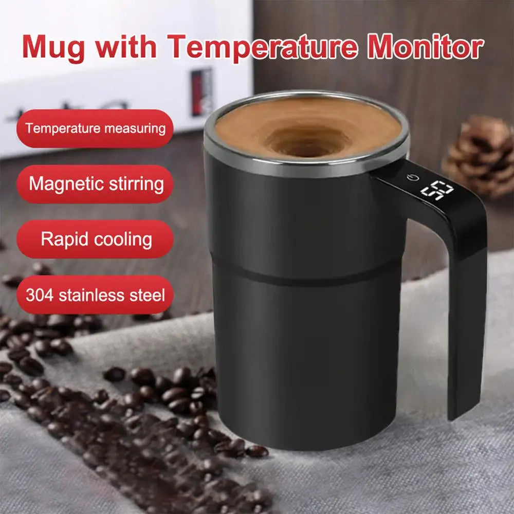 Coffee Cup Mixer - Rechargeable Stirring Mug with LCD Display